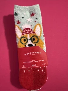 Wondershop Christmas Super Soft Crew Socks 2-Pairs Size XS/S Shoe Size 11-1 NWT - Picture 1 of 3