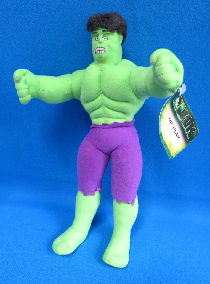 THE INCREDIBLE HULK 14" soft toy WIRED POSEABLE KELLYTOY * MARVEL VINTAGE 2003 - image 1 of 4