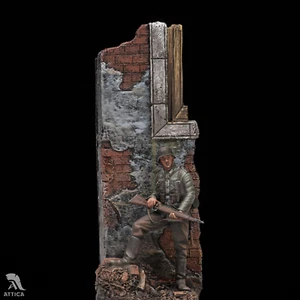 Soldato tedesco con pistola 54 mm dipinto miniatura giocattolo di latta | livello artistico - Foto 1 di 4