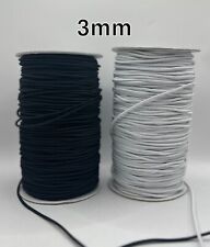 Round Elastic Cord Black / White, Hat, Face Masks, Beading, Crafts 1.5mm / 3mm