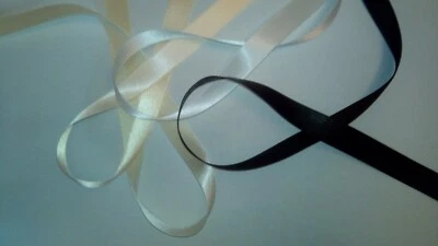 Satin Ballet Ribbon. Pink ,White or Black 2.25m, for 1 pair shoes - UK Supplier