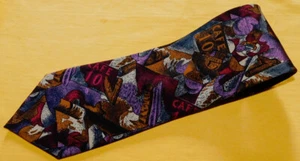 GUY LAROCHE BROWN/RED/ORANGE ABSTRACT DESIGN TIE - NECK TIES - DESIGNER TIES. - Picture 1 of 3