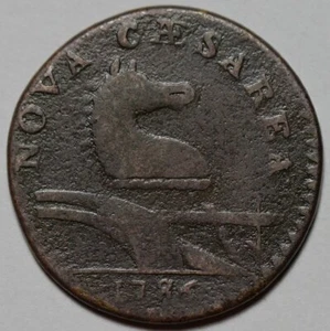 1786 New Jersey Copper Colonial Coin - Picture 1 of 8