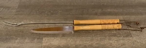 2 Vtg Androck Bar-B-Q Grill Tools Southwest Stainless & Wood Knife, 22” Fork - Picture 1 of 21