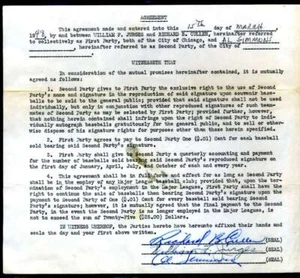 Al Simmons Beckett Coa Signed 1948 Contract Autograph - Picture 1 of 2