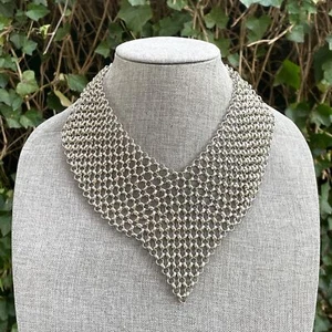 17" Kette Versand Silber 8 Reihe V Linie Renaissance Stil Halskette - Bild 1 von 2