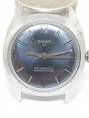 Reloj DE COLECCIÓN Hecho en Alemania ANKER 23 AZUL ANTIMAGNÉTICO SUPER FUERTE Bonito Estuche  Foto 1 de 4