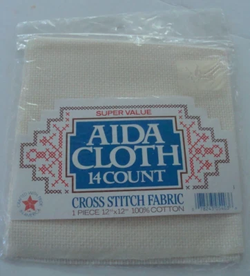 NOVO LACRADO 14 contagem 12x12" AIDA PONTO CRUZ CONTADO Tecido de Algodão Bege. - Imagem 1 de 2
