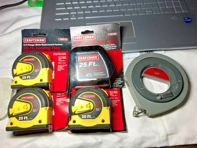 Craftsman USA New 25ft /20ft Heavy Duty Self-Locking Tape + Lufkin 50 U Pick - Image 1 of 4