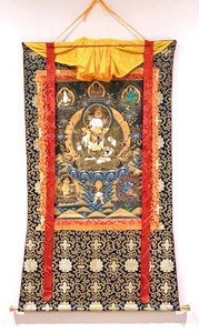 Hand painted Tibetan 1000 Hand Buddha Chenrezig  Thangka painting Om yoga - Picture 1 of 5