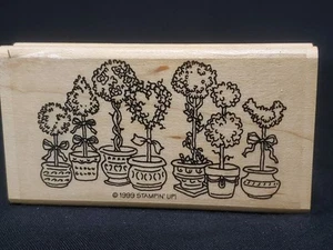 Vintage 1999 Stampin' Up Potted Plants 2" Crafting Rubber Stamp - Picture 1 of 3