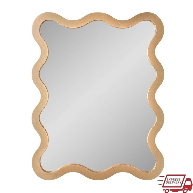 Espejo ondulado enmarcado decoración de pared vertical horizontal elegante pieza de acento nuevo Foto 1 de 4
