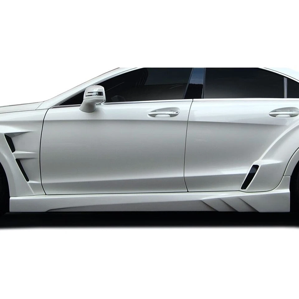 For Mercedes-Benz CLS500 12-18 Side Skirt Rocker Panels Vector Style Fiberglass Foto 1 de 4