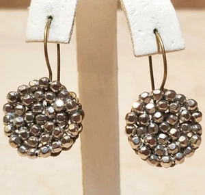 Metal Cluster Earrings Abstract Hook Folk Art Costume Jewelry 3/4"-  Swanky Barn - Picture 1 of 12