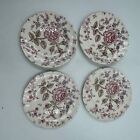 Johnson Brothers Pink Rose Chintz 6.25" Bread & Butter Plates, England, Lot of 4