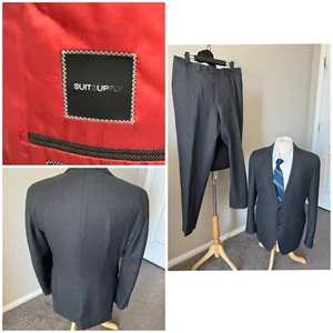 SuitSupply Sienna Dark Grey 2-Piece Suit Surgeon Cuffs 42 Short 32"x 28" Pants - Picture 1 of 13
