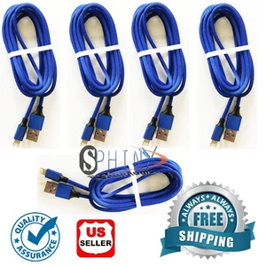 LOT 5 x 6 FT USB Charger Cord Sync Cable for iPhone 6 7 8 XS PLUS 5 5S Wholesale - Picture 1 of 1