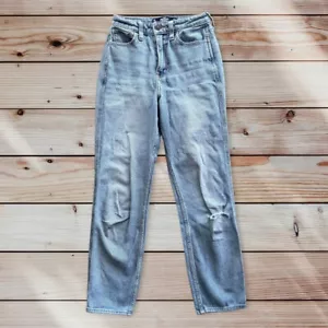 Hollister Jeans Ultra High Rise Mom Jean Distressed  Ripped Measured 24x26 - Picture 1 of 7