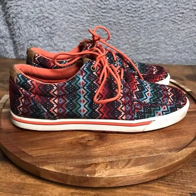 Zapatos informales occidentales Twisted X Hooey Loper para mujer 7M estampado azteca lona con cordones Foto 1 de 4