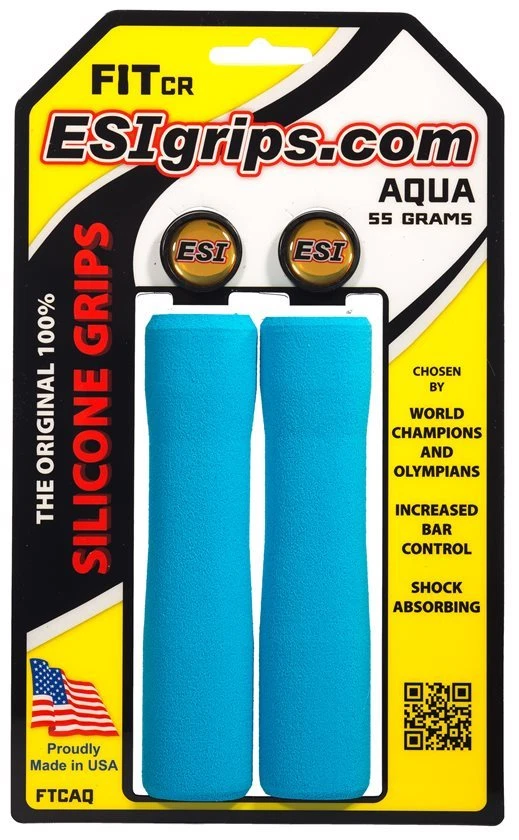 ESI Fit CR Ergonomic Silicone MTB Bike Grips Absorbing Black Aqua Red Pink Orang - Image 1 of 1