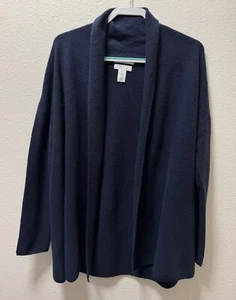 Nordstrom Signature Strick Kaschmir Cardigan Pullover vorne offen blau Damen XL - Bild 1 von 10