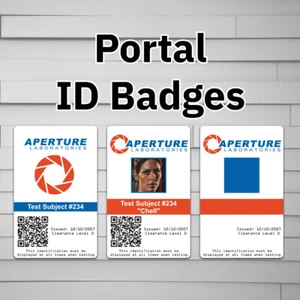 Aperture Laboratories Parody Prop ID on a Laminated ID Card (Labs Personalized N - Picture 1 of 6