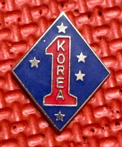 Vintage  MILITARY  PIN  USMC 1st Marine Division Korea R4-2 - Picture 1 of 1