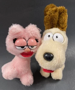 Dakin Garfield Arlene Pink 6" Plush Stuffed Animal Cat & Odie Dog VTG 1983 1984 - Picture 1 of 12