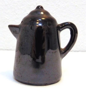 Salero vintage 3" cafetera cerámica marrón hecha en Japón - Imagen 1 de 7