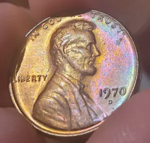 1970-D Lincoln Memorial Cent 1c Album Toned Great Toning Color MS BU UNC - Picture 1 of 2