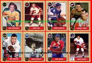 Retro Wood Grain Style CUSTOM MADE HOCKEY CARDS 103 Different Series 9 YOU PICK