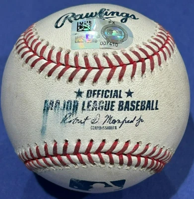 DAVIS K CONINE LOPEZ FOUL MARLINS ROCKIES GAME USED BASEBALL AUGUST 29 2024 MLB - Image 1 of 4