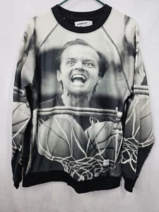 Akomplice Jack Nickolson Shirt Mens Large Black long Sleeve Crew Neck Cotton - Picture 1 of 3