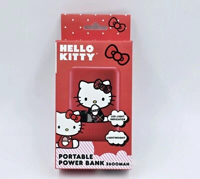 Banco de alimentación de batería de respaldo externo portátil Hello Kitty 2600 Mah cargador rojo nuevo en caja Foto 1 de 4