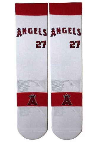 Los Angeles Angels Mike Trout Uniform Socks Crew Mens X-Large Size 13-16 Cover