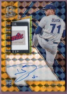 2020 PANINI SPECTRA GOLD #160 T.J. ZEUCH AUTO JERSEY LAUNDRY TAG # /10 BLUE JAYS - Picture 1 of 3