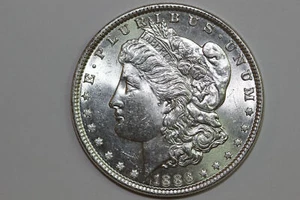 1886-P Morgan 90% Silver Dollar Blast White Grade Mint State (MDX4221) - Picture 1 of 4