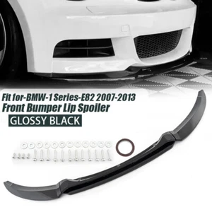 Labio divisor de alerón de parachoques delantero negro para BMW Serie 1 E82 E88 2007-2013 1 pieza - Imagen 1 de 14