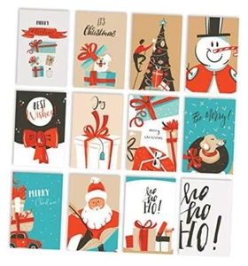 Christmas Holiday Greeting Card Set, 100 Pack, 4 x 6 Inch, 12 Assorted Custom - Picture 1 of 7