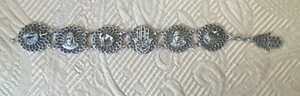 VINTAGE Souvenir Du Maroc Panel Bracelet Hamsa Moroccan CRESCENT SWORD Camel - Picture 1 of 1