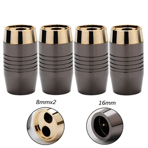 4 Stck. Messing Metall Hose Stiefel Audio Lautsprecher Kabel Y Splitter 1 bis 2 16 mm bis 2 x8 mm - Bild 1 von 8