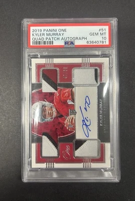 2019 Panini One Kyler Murray RC Quad Patch Auto /65 PSA 10 #51 RPA 489 - Image 1 of 3