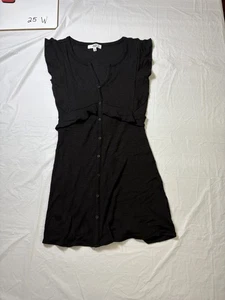 JACK by BB Dakota Mujer Manga Corta Jersey Bodycon Vestido Talla Pequeña Negro - Imagen 1 de 5