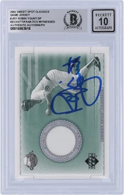 Robin Yount Brewers Signed 2002 Upper Deck Sweet Spot Classic #J-RY BAS 10 Card - Image 1 of 4