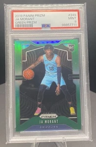 JA Morant 2019 Panini 249 Green Prizm RC Memphis Grizzlies PSA 9 - Picture 1 of 2