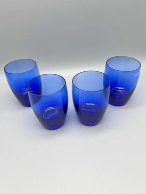 4 Michelangelo Blue By Luigi Bormioli Double Old Fashioned Blown Glasses 15 Oz - Image 1 of 4