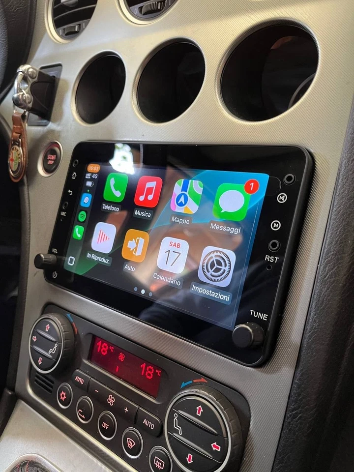 Autoradio Android 7" Alfa Romeo 159 Brera Spider GPS Navi CarPlay Android Auto - Immagine 1 di 4