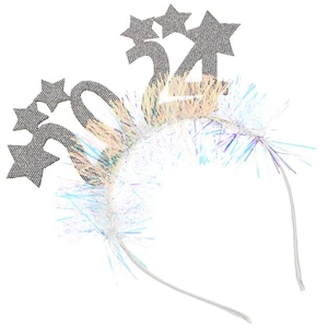 Tocado Año Nuevo 2024 Año Nuevo Cierre para el Pelo Año Nuevo Estrella Diadema para Fiesta - Imagen 1 de 12