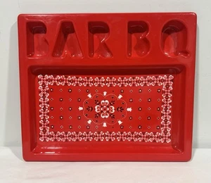 Vintage Arthur Umanoff BBQ Tray Bandana Pop Art Red Mod MCM Serving - Picture 1 of 4