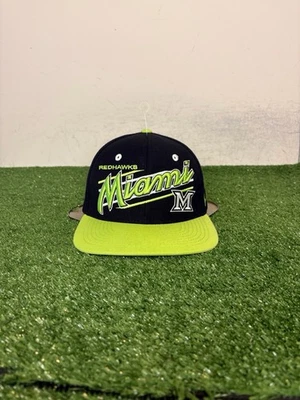 Vintage Miami Redhawks hat cap snap back black green Zephyr Y2K wool mens - Image 1 of 4